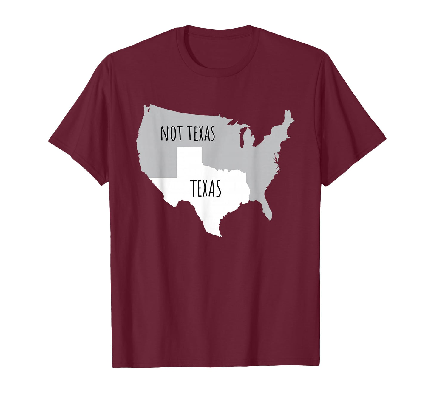 Texas not Texas with America Map T-Shirt Small