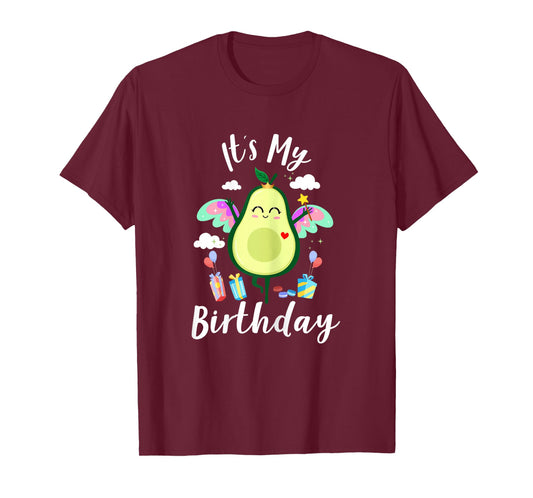 Avocado-Shirt Kids Toddler Girls Funny Cute It’s My Birthday T-Shirt