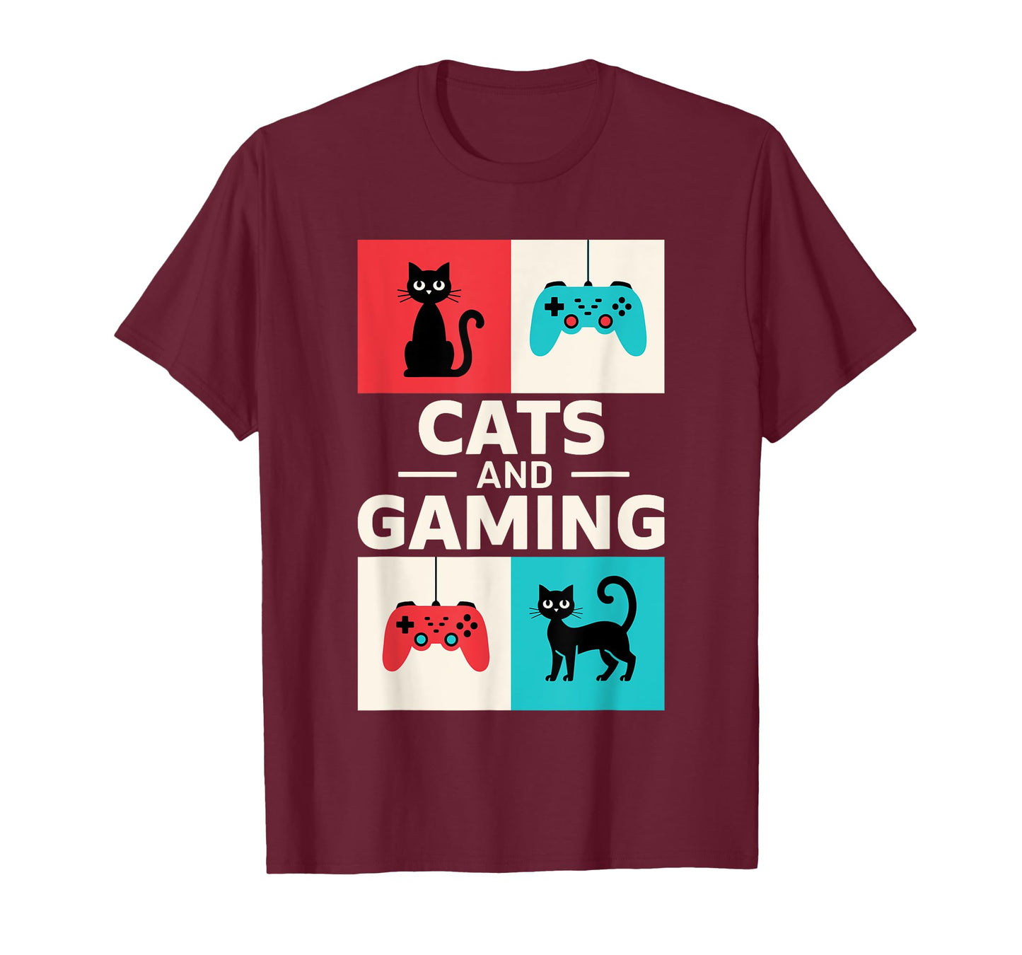 Cats And Gaming Shirt Men Women Kids Video Gamer Cat Lover T-Shirt