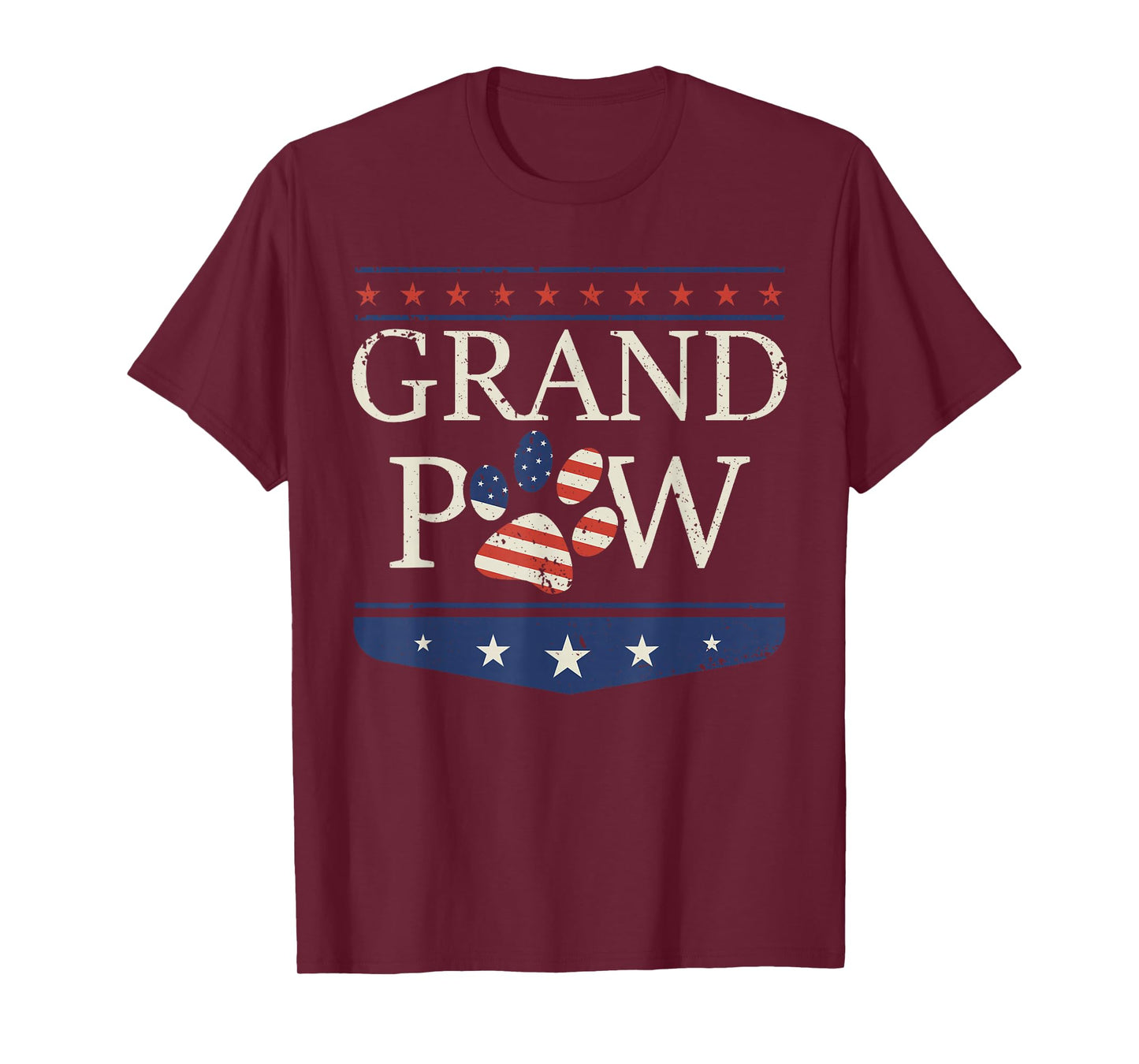 Grandpaw - Dog Grandpa Father's Day Grandkids Patriotic T-Shirt