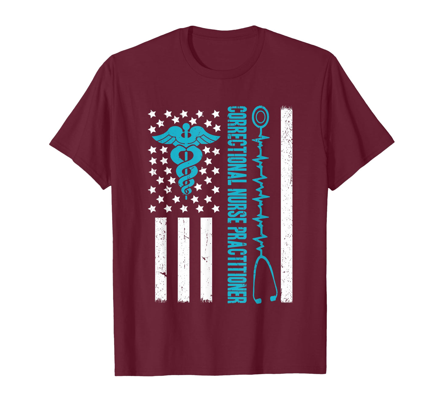 Correctional Nurse Practitioner Flag Stethoscope RN T-Shirt