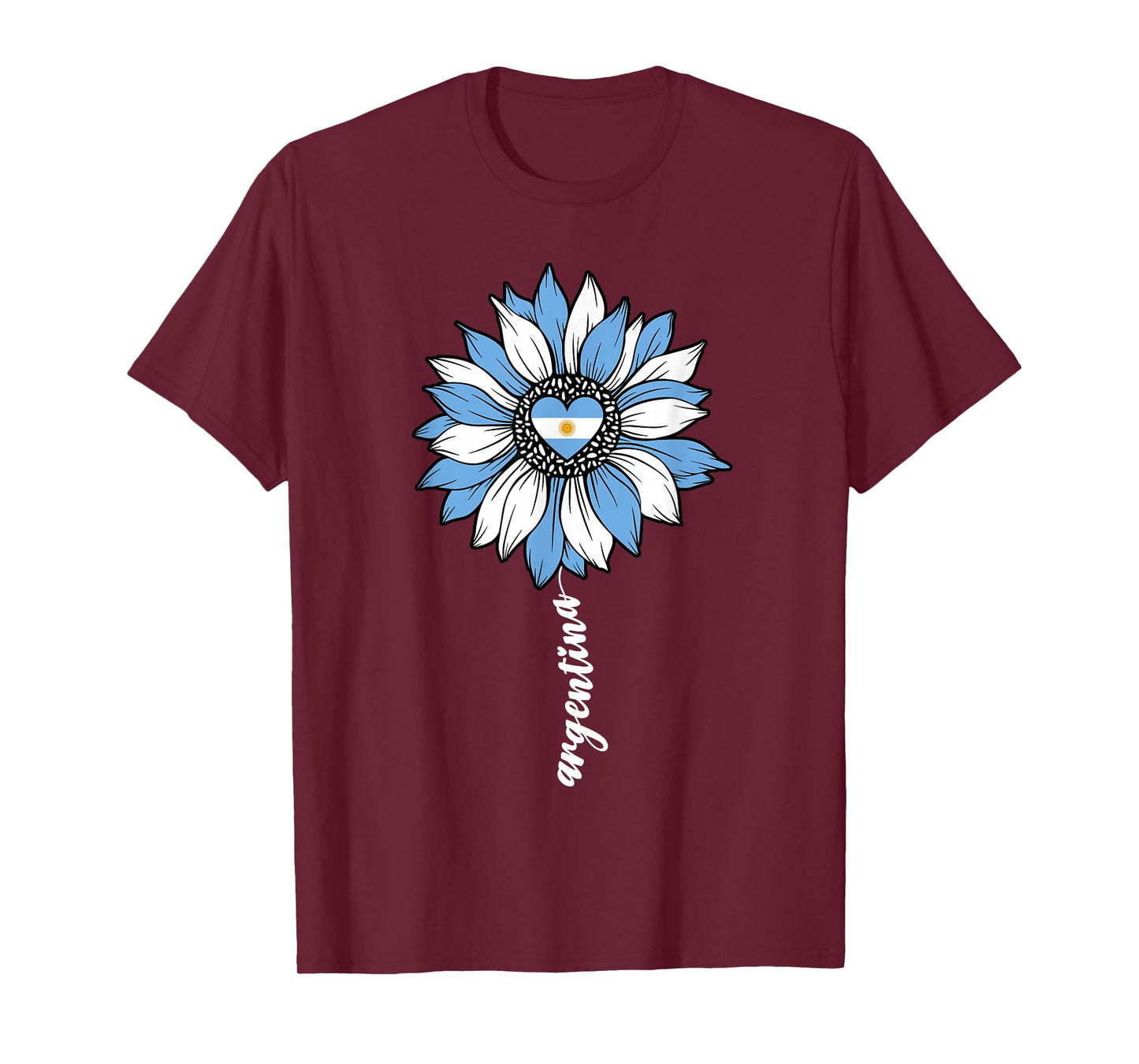 Argentina Sunflower Argentinian Girl for Women Girls Flag T-Shirt
