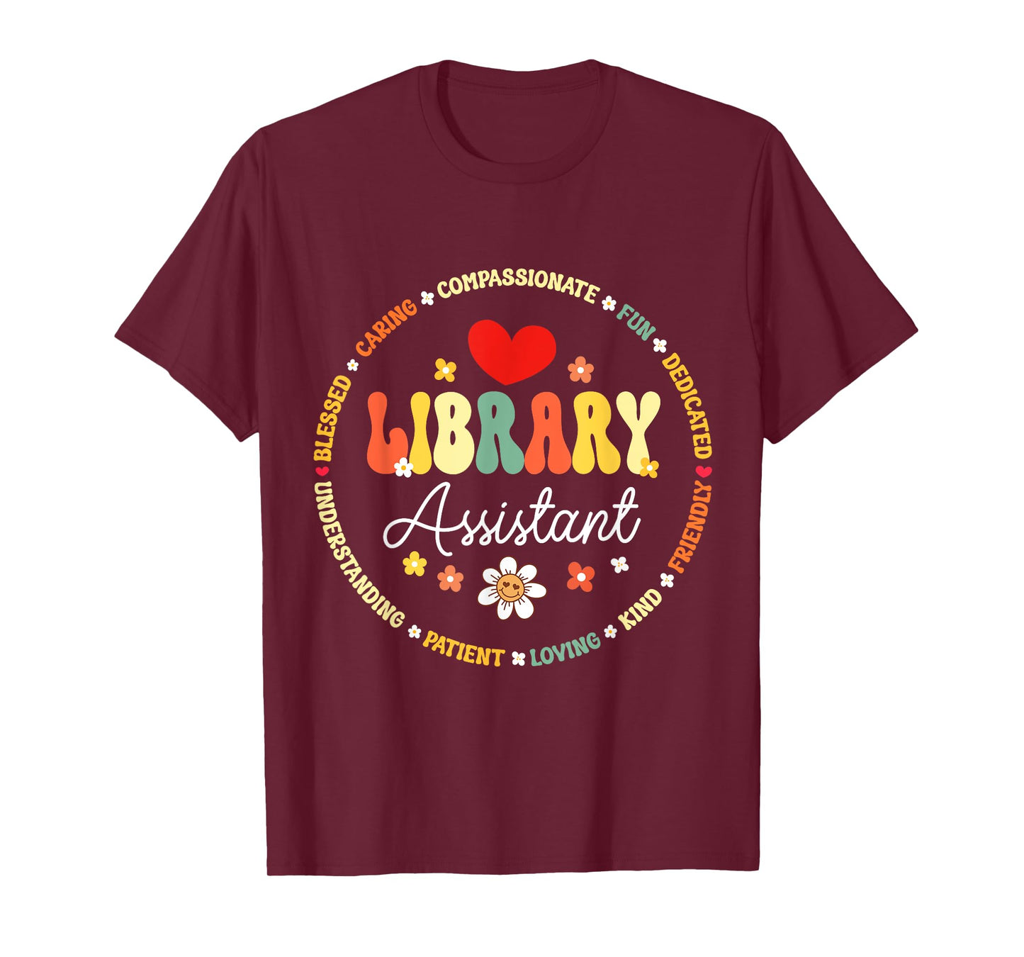 Groovy Librarian School Library Assistant Day Back to School T-Shirt