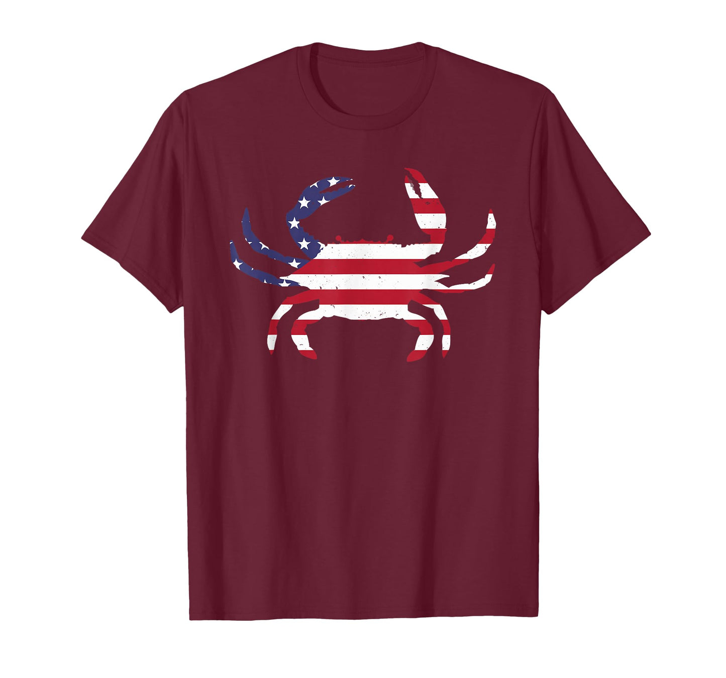 Cool Crab for Men Women Fourth July Flag Patriotic Crabbing T-Shirt
