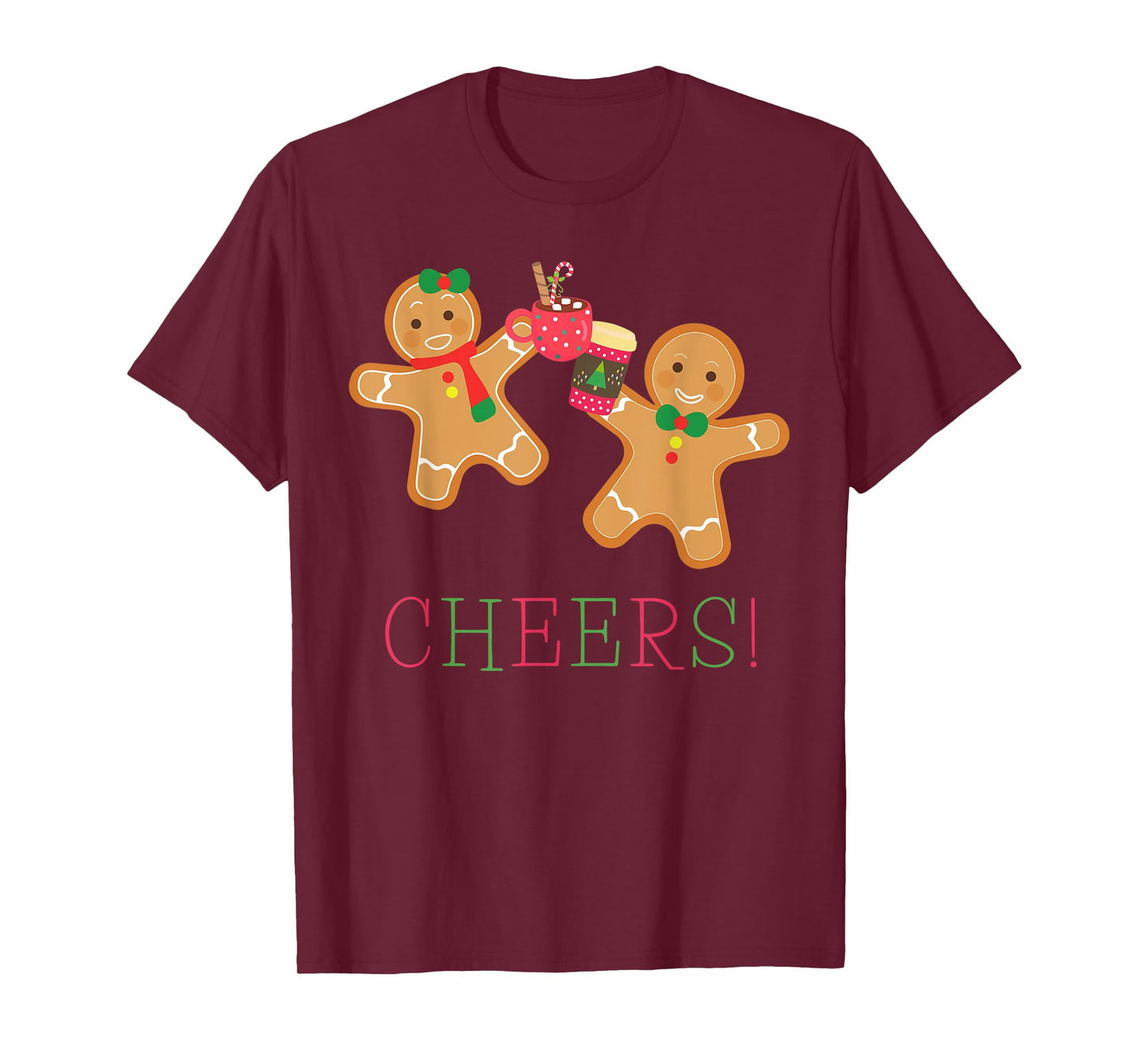 Cheers Gingerbread Man and Woman Hot Chocolate Coffee T-Shirt
