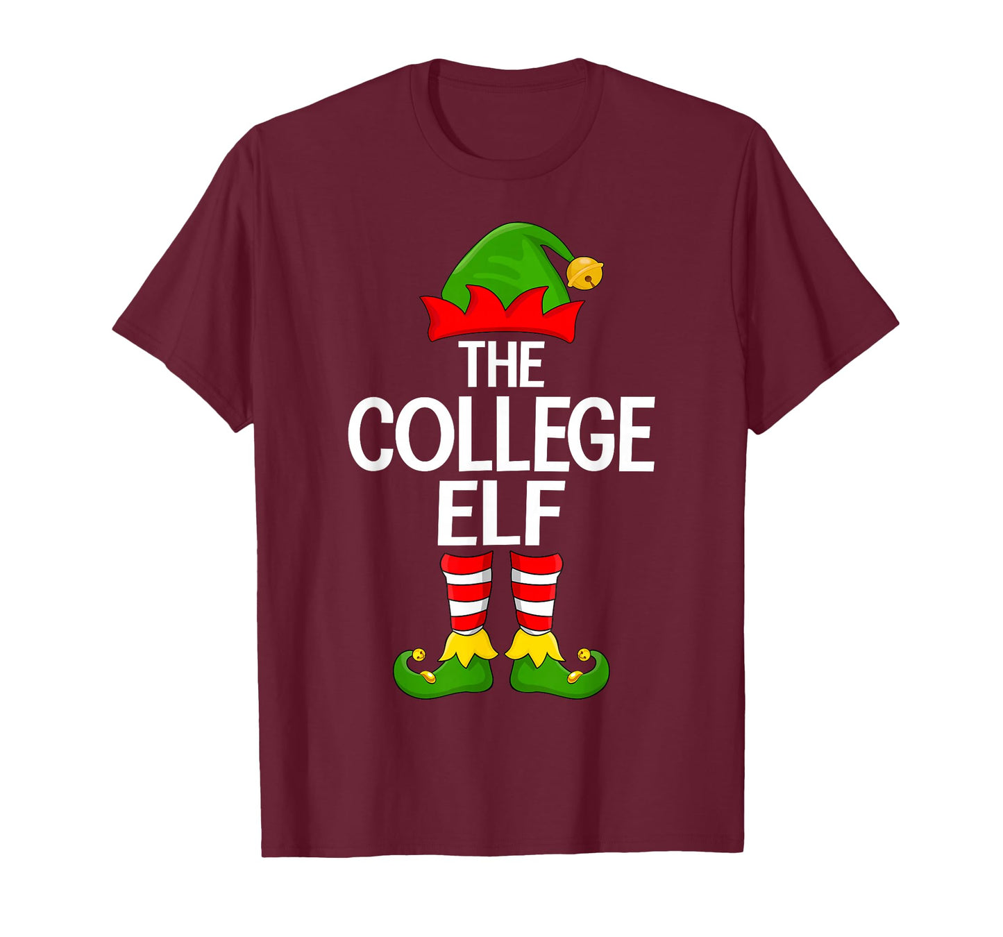 College Elf Xmas Matching Family Elf Squad Christmas T-Shirt