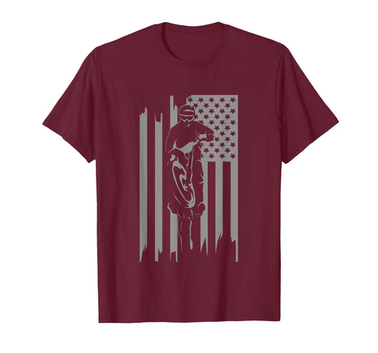American Flag Motocross Apparel - Motocross Dirt Bike T-Shirt
