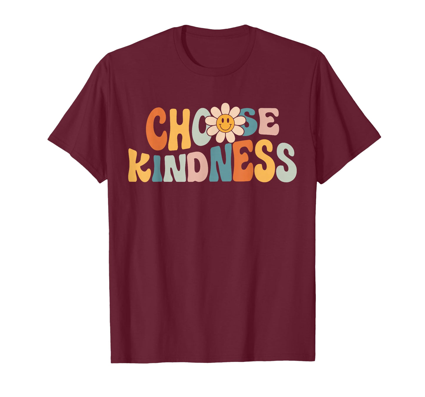 Choose Kindness - Retro Groovy Daisy Be Kind Inspirational T-Shirt