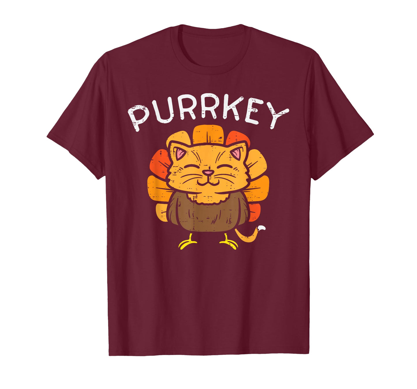 Purrkey Turkey Cat Kitten Funny Thanksgiving Cat Owner Lover T-Shirt