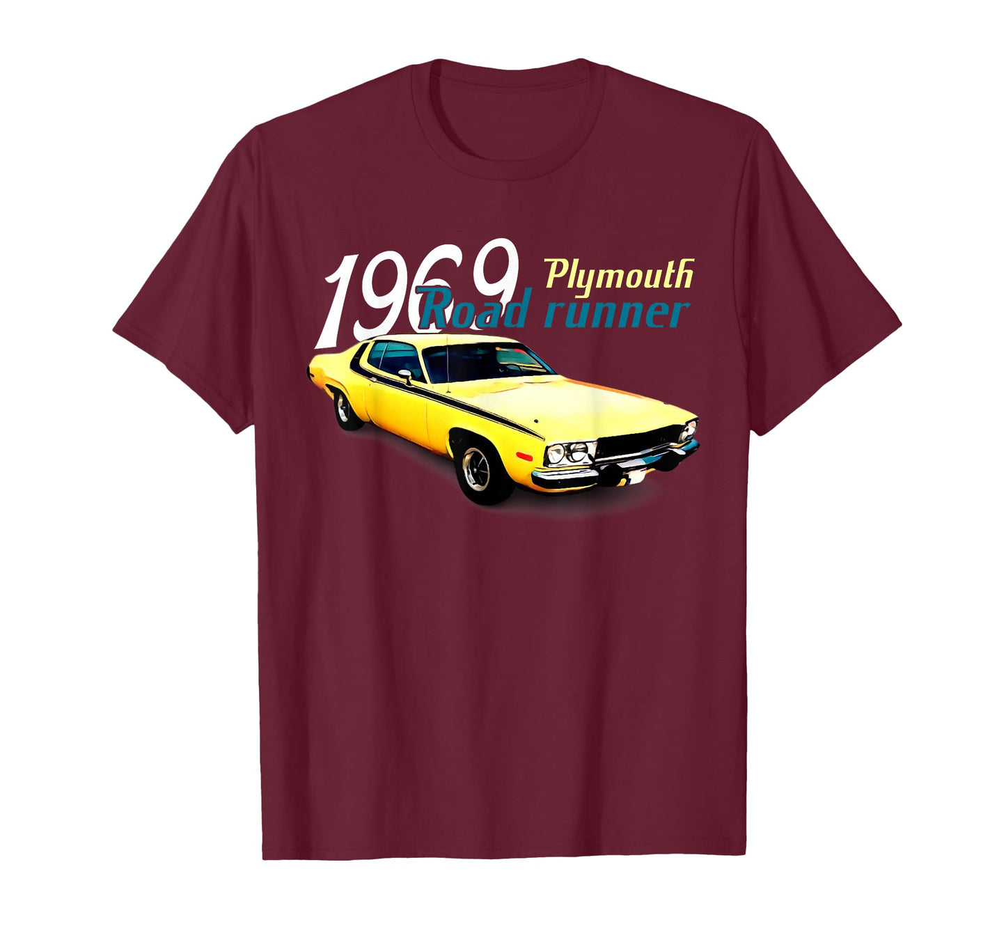 1969 69 Roadrunner Classic Vintage Old Car USA Flag T-Shirt