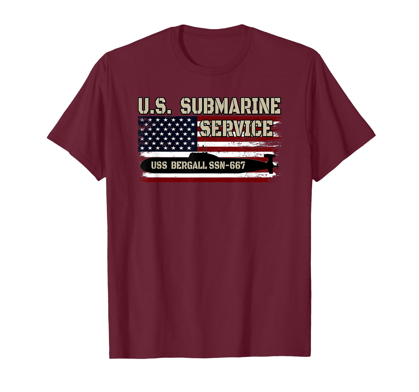 USS Bergall SSN-667 Submarine Veterans Day Father's Day T-Shirt