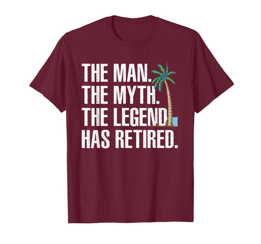 Cool Retirement For Men Grandpa Dad Retired Man Myth Legend T-Shirt