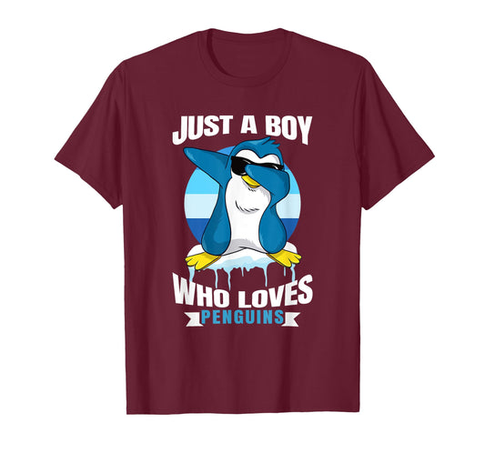 Just A Boy Who Loves Penguins Dab Toddler Dabbing Penguin T-Shirt