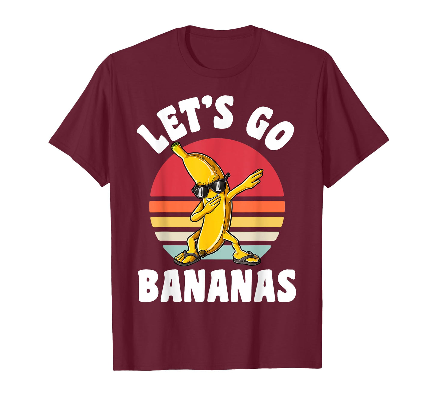 Dabbing Banana Let's Go Bananas Funny Fruit Dab Dance Retro T-Shirt