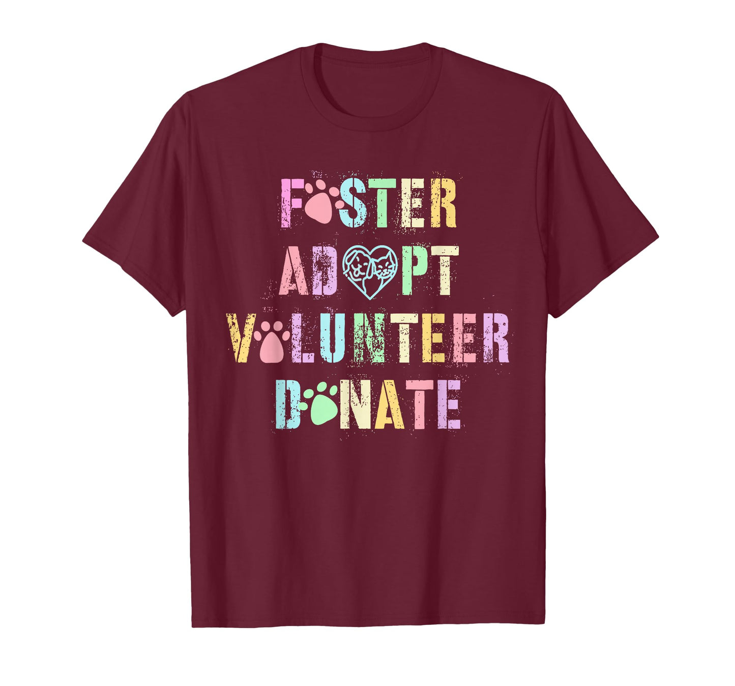 Vintage FOSTER ADOPT VOLUNTEER DONATE Dogs Animal Shelter T-Shirt