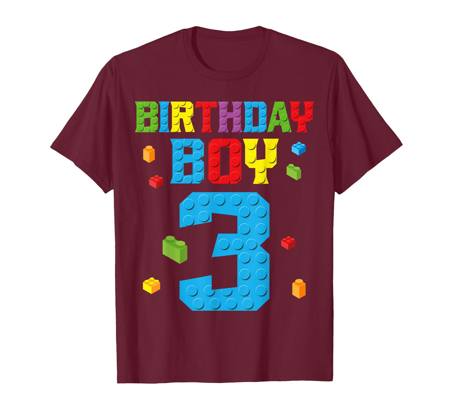 Master Builder 3rd Birthday Boy 3 Three Year Building Bricks T-Shirt