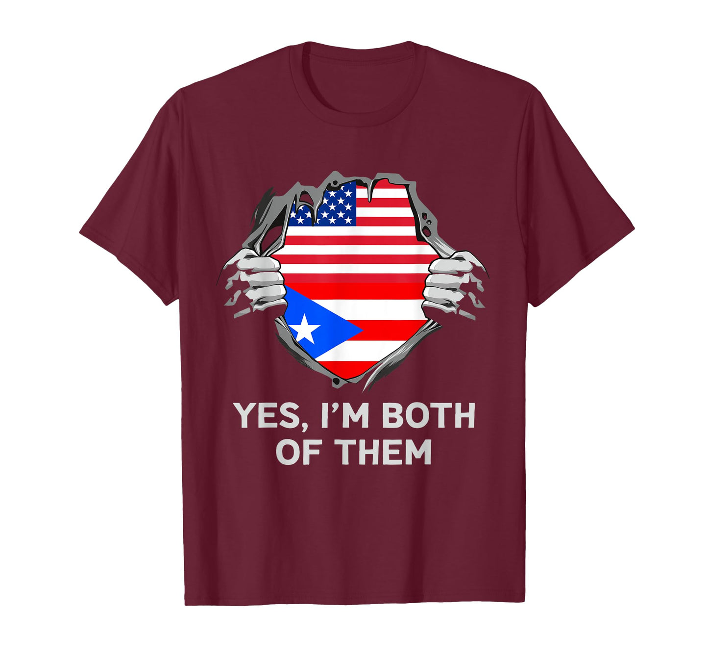 Half American Half Puerto Rican USA Puerto Rico Flag T-Shirt