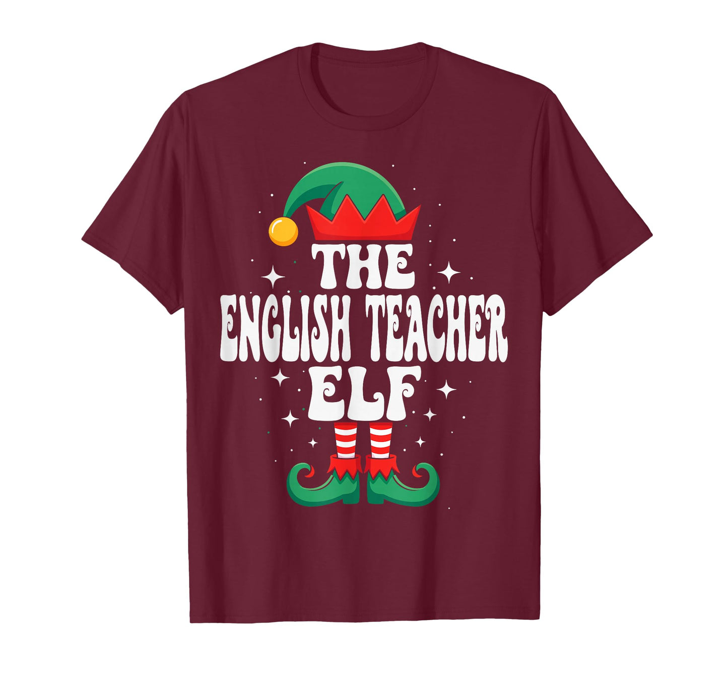The English Teacher Elf Funny Christmas Matching Family T-Shirt