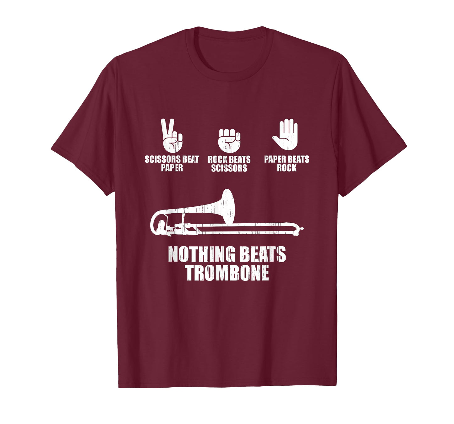 Rock Paper Scissors Marching Band Shirt Funny Trombone Lover T-Shirt