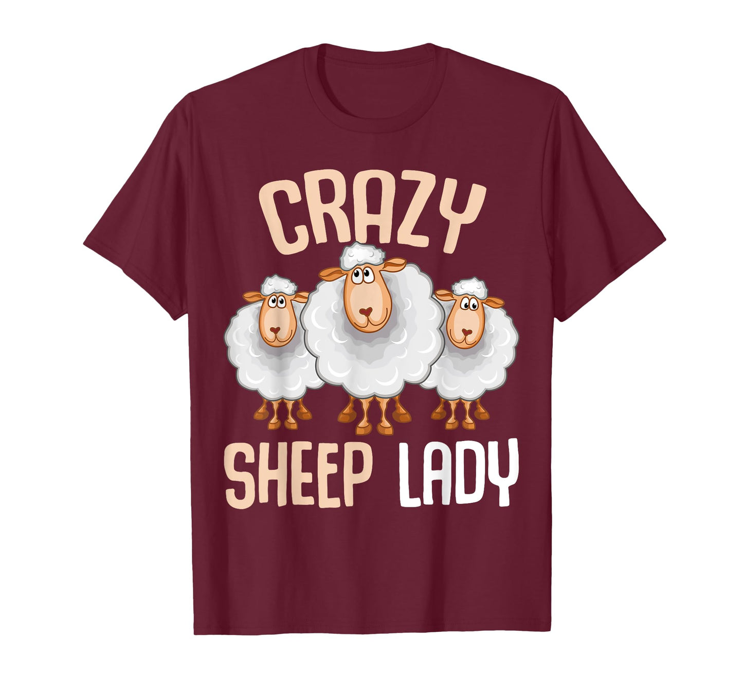 Crazy Sheep Lady Farmers Sheep Lover Women T-Shirt
