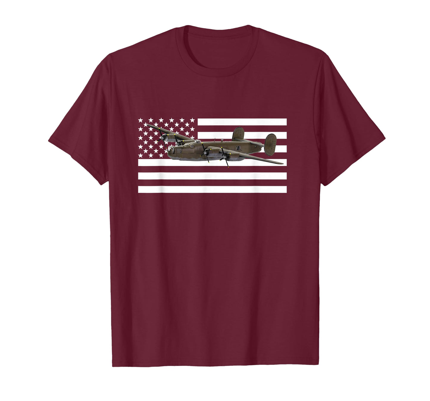 B-24 Liberator B24 Bomber US American Flag T-Shirt
