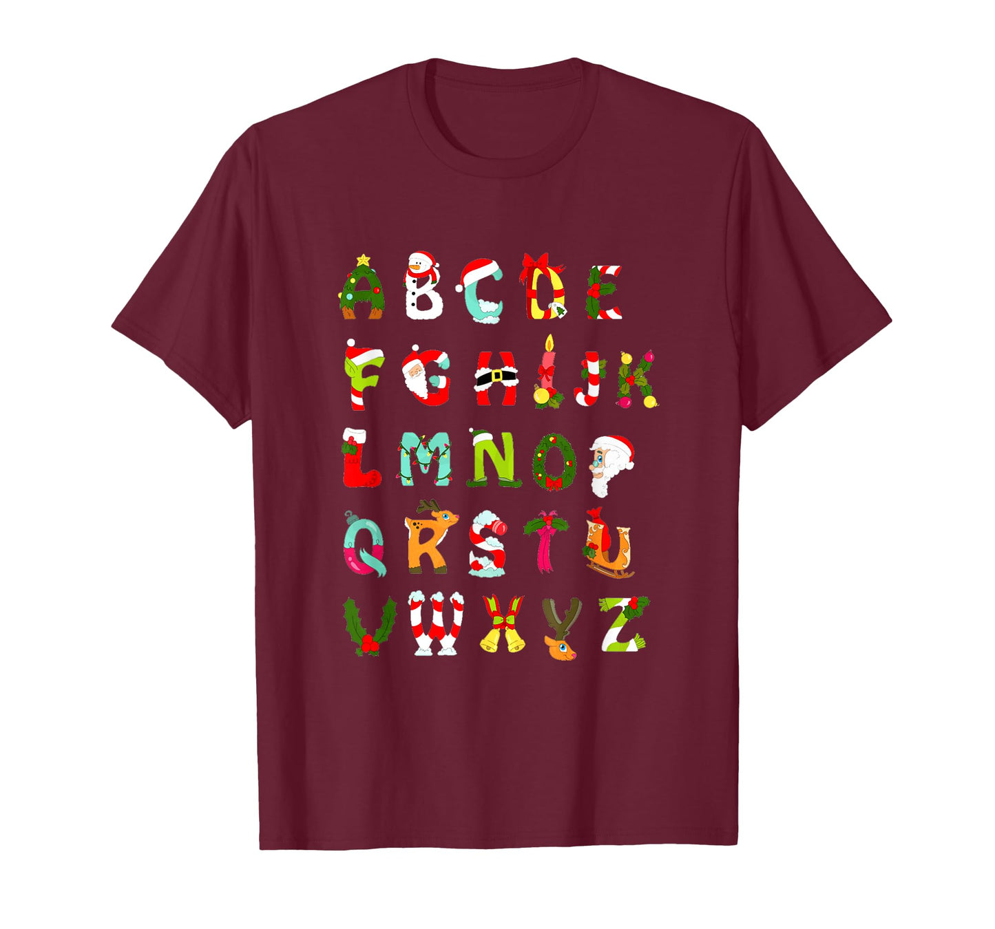 Christmas Alphabet ABC Cute Xmas Prek Teacher Men Women T-Shirt