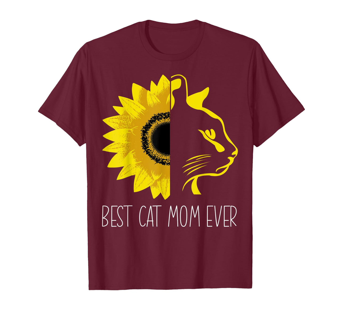 Best Cat Mom Ever Sunflower - Cat Mum Mother's Day T-Shirt