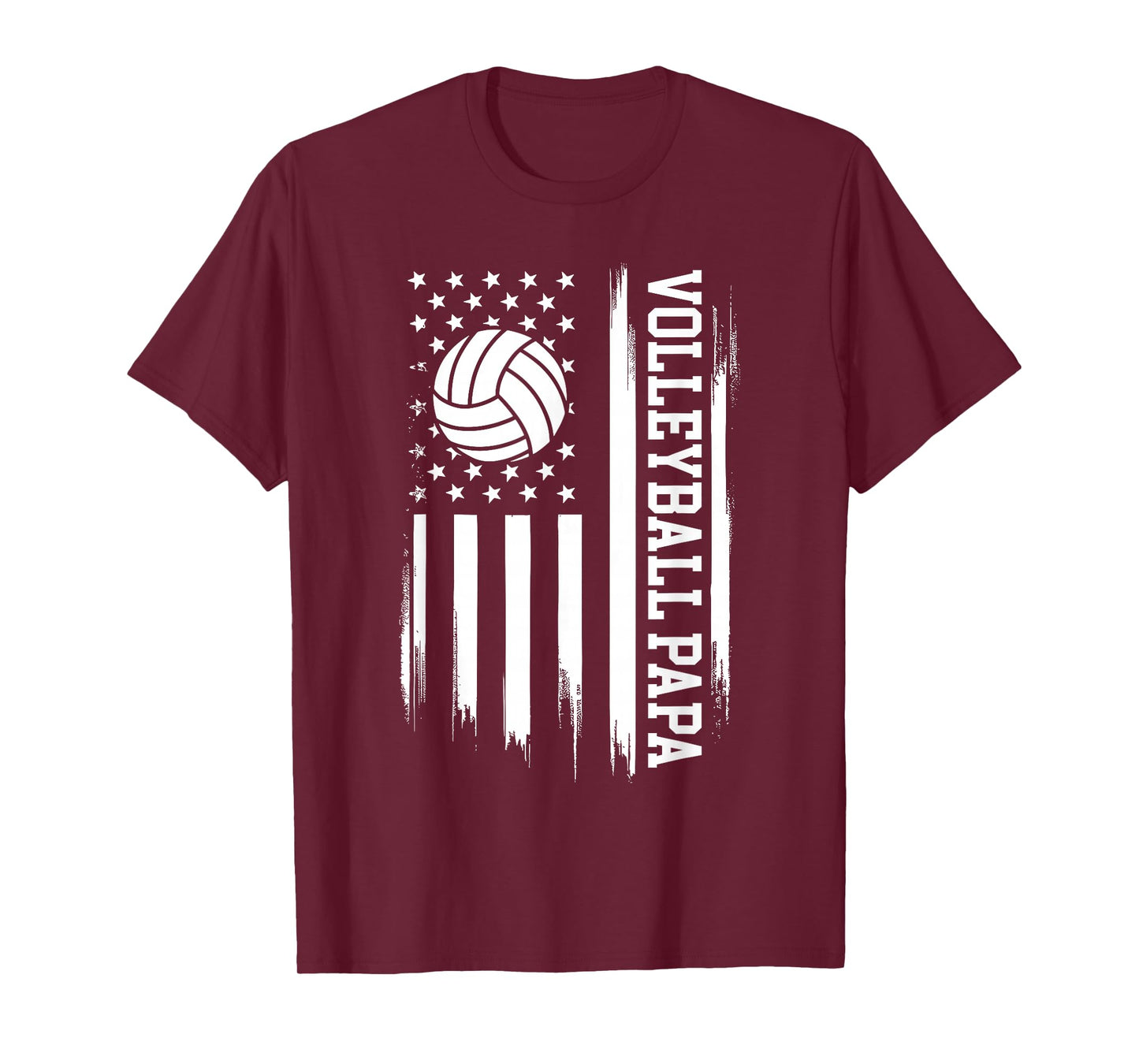 Volleyball Papa USA Flag Volleyball Player T-Shirt