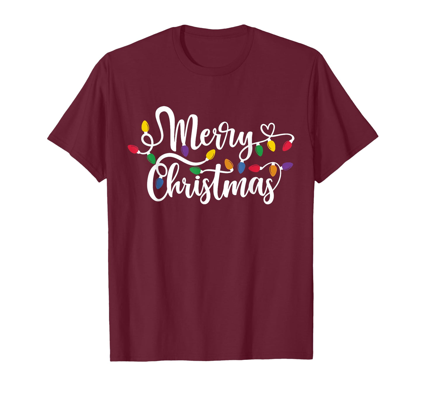 Merry Christmas Lights Red Santa Hat Xmas Family Men Women T-Shirt