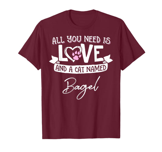 Cute Cat Named Bagel Shirt for Women and Girls T-Shirt
