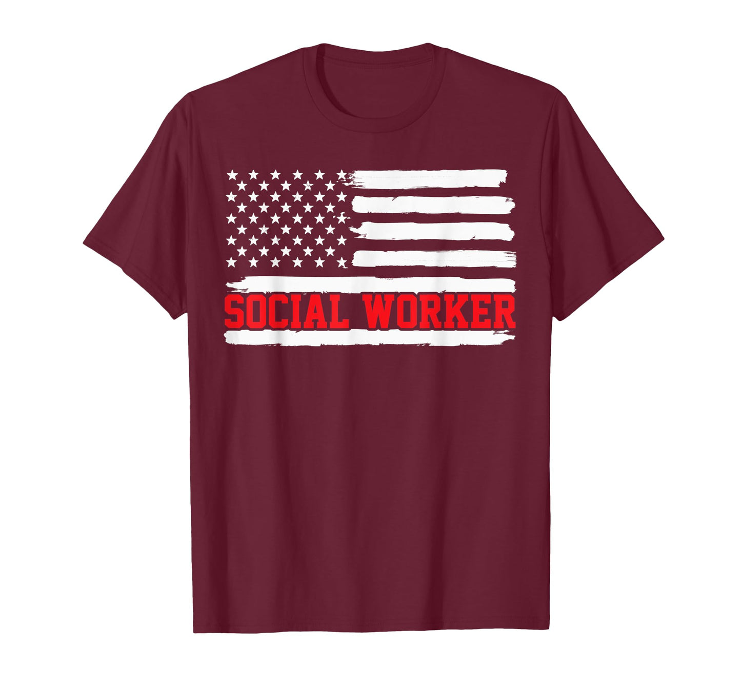 Social Worker Social Work USA American Flag Gift Women Kids Men T-Shirt
