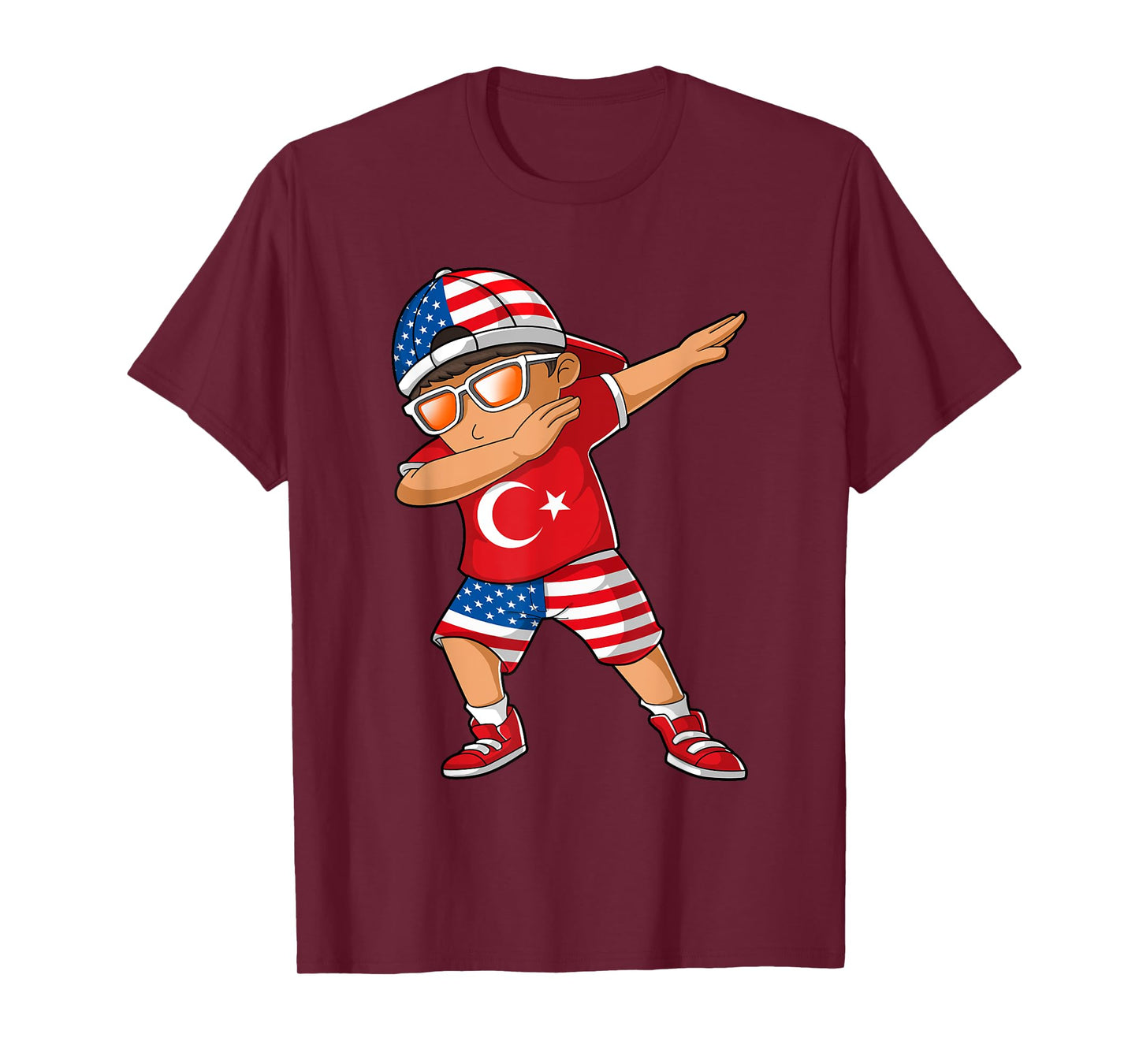Half American Half Turkish Boy Kid Turkey Flag Patriotic T-Shirt