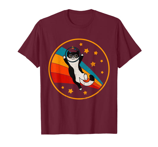 Cute Tuxedo Cat Two Tone Black & White T-Shirt for Men Women Girls Kids