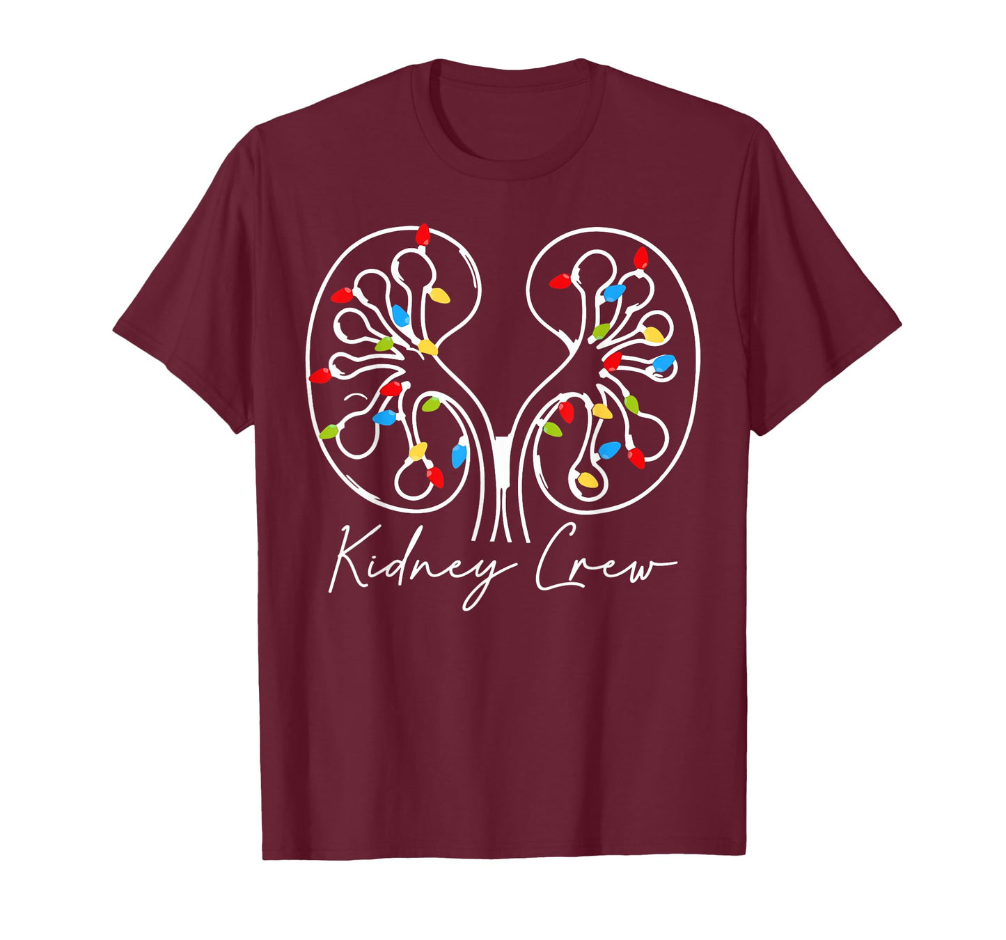 Christmas Lights Kidney Crew Dialysis Nurse Nephrology Squad T-Shirt
