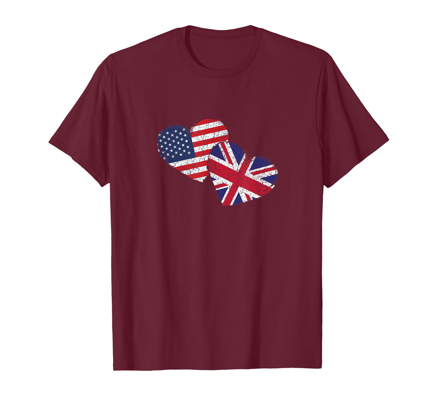 USA United Kingdom Heart Country Flag American British T-Shirt