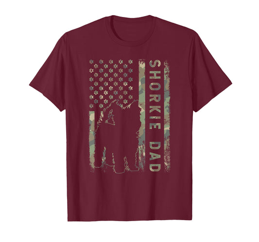 Shorkie Dad USA Flag Dog Owner Women Kids Men T-Shirt
