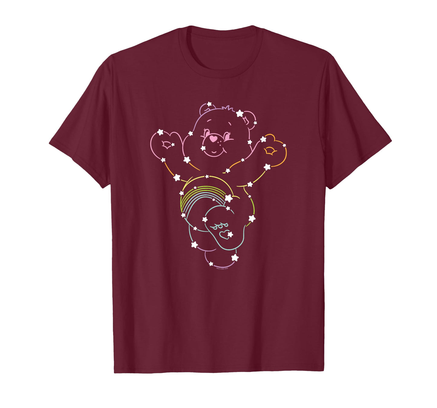 Care Bears Cheer Bear Vintage Rainbow Constellation Outline T-Shirt
