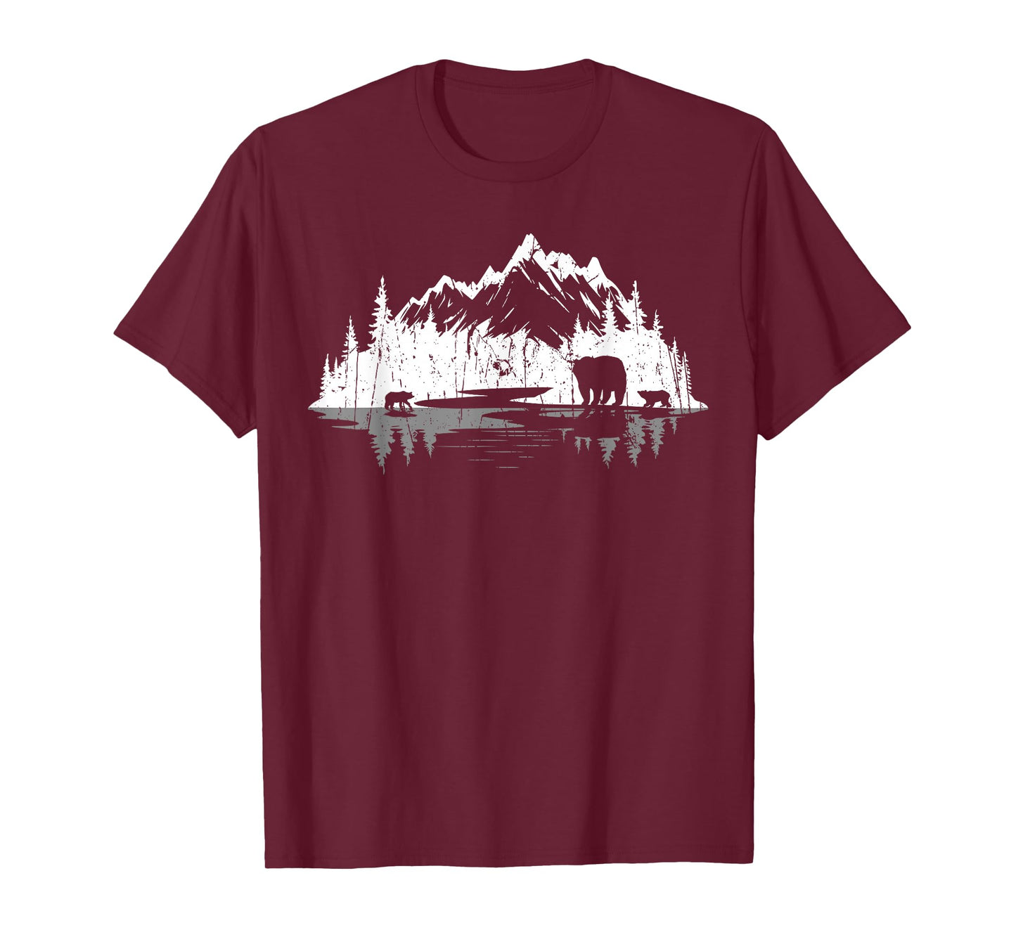 Trees Reflection Wildlife Nature Animal Bear Forest Outdoor T-Shirt