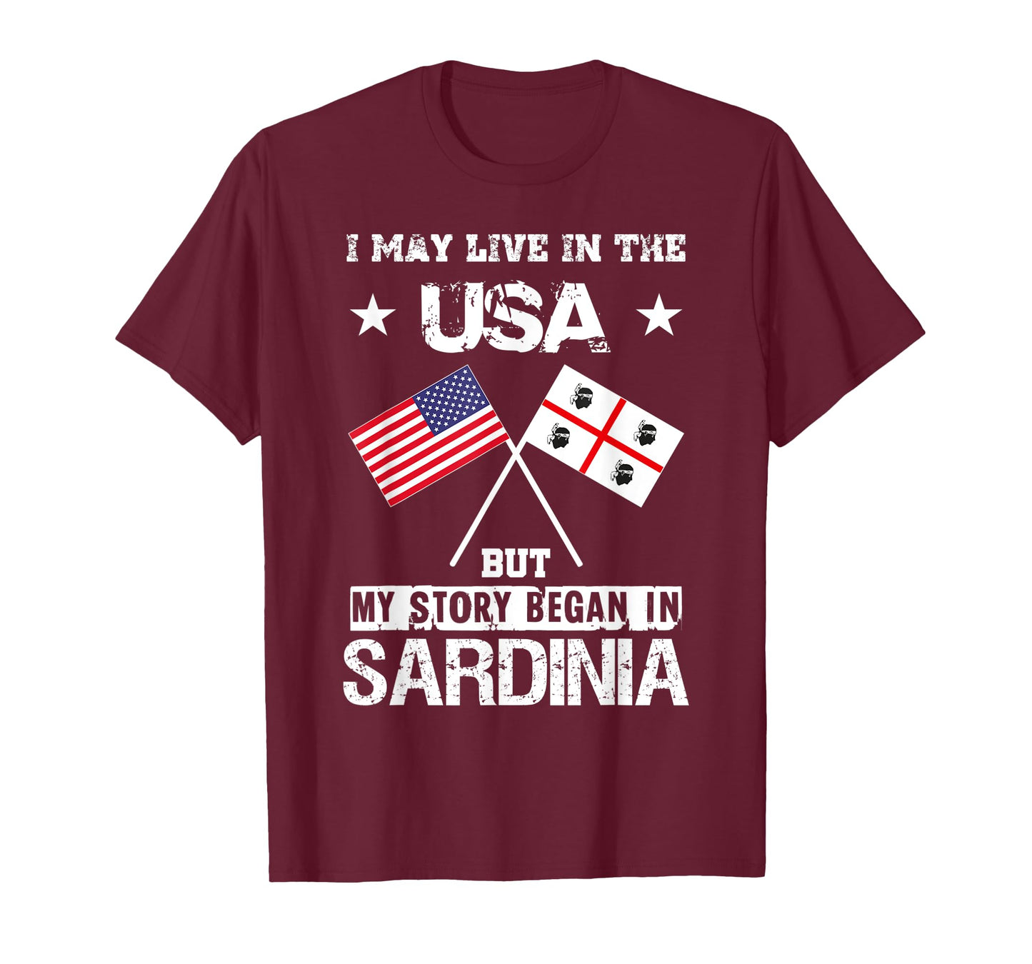 USA America Sardinia Flag My Story Began Sardegna T-Shirt