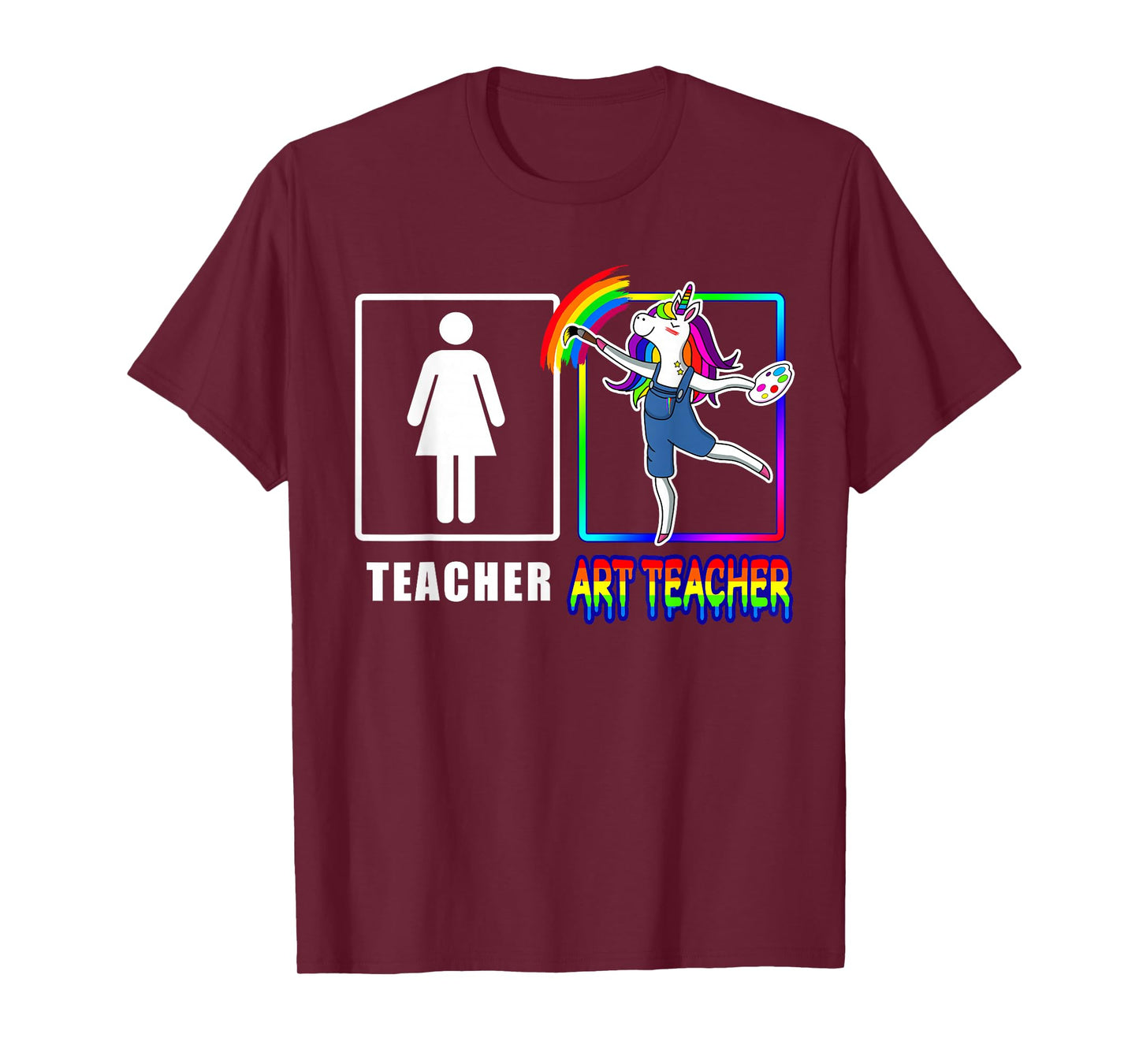 Cute Art Teacher Magical Dabbing Unicorn Gift Funny Artist T-Shirt