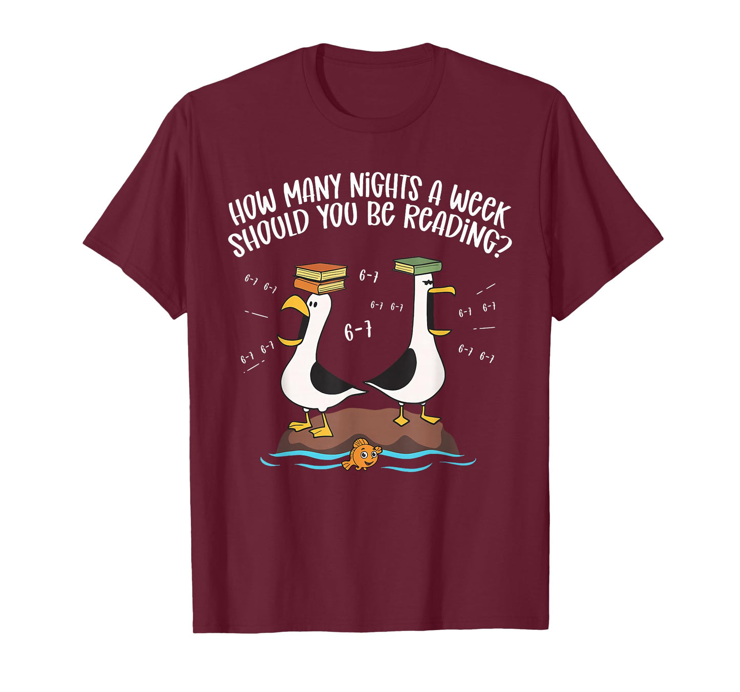 Teacher 67 How Many Nights A Week Should You Be Reading 6-7 T-Shirt