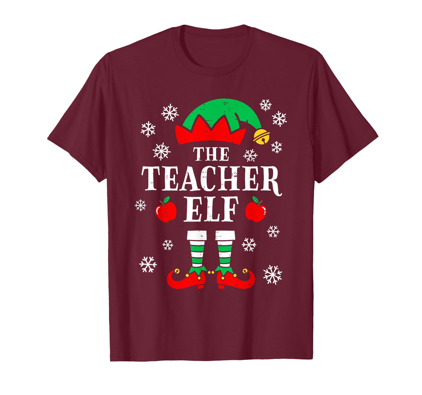 The Teacher Elf Cute Christmas Xmas Party School Staff Women T-Shirt