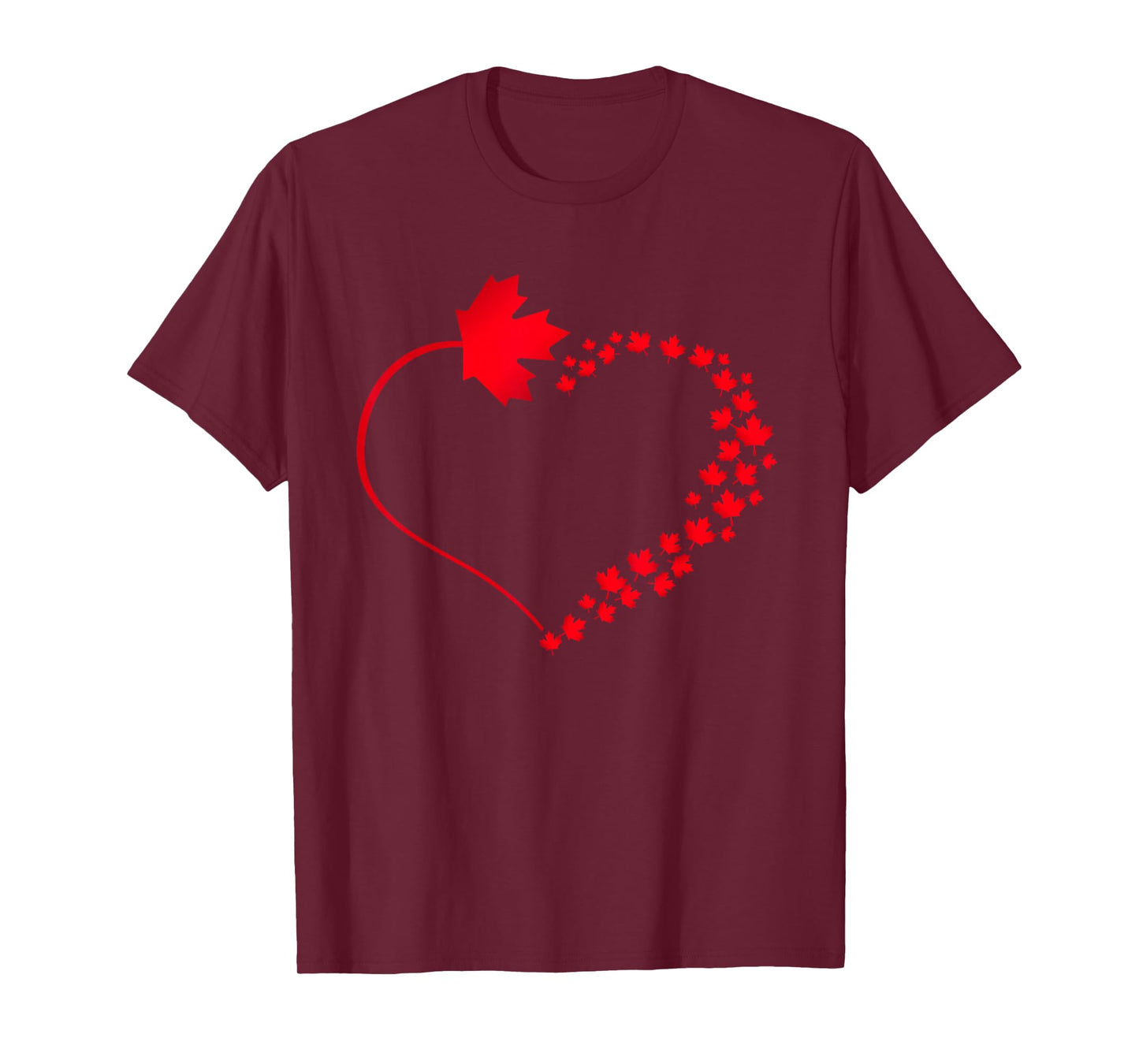 Maple Leaf Heart Canada Pride Vacation Travel Canadian Gift T-Shirt