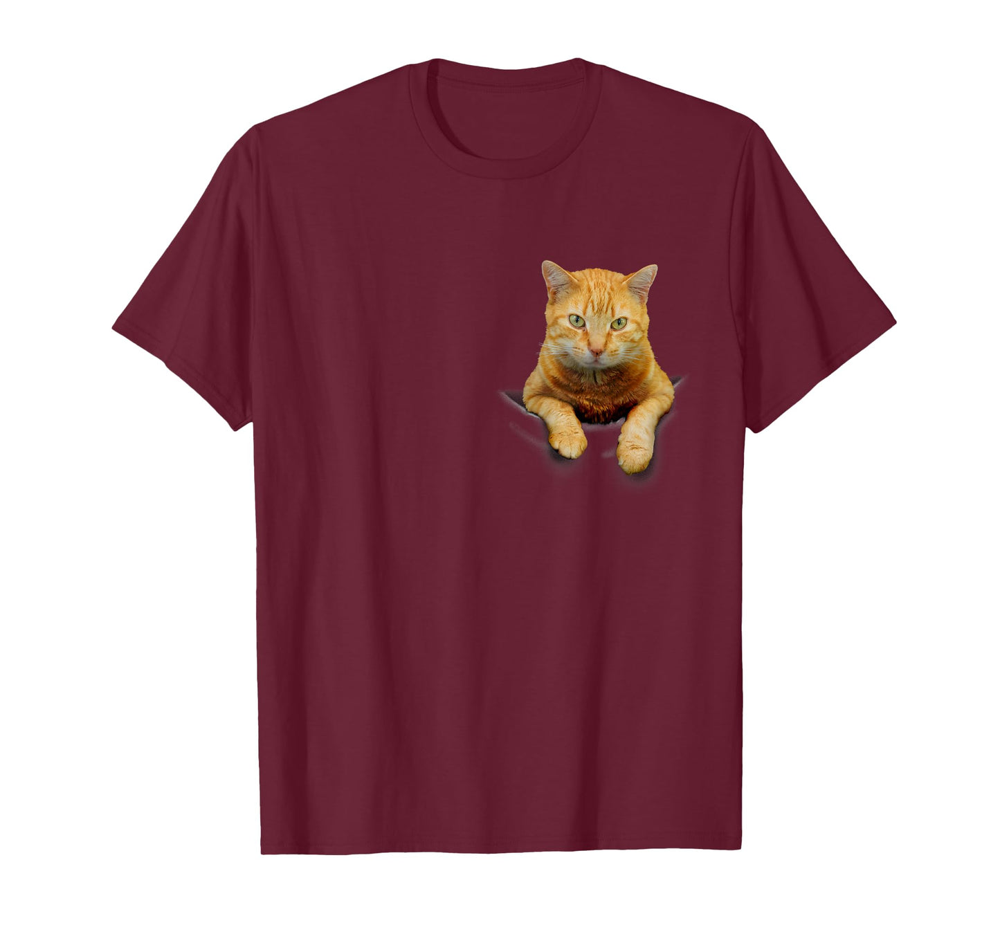 Orange Tabby Cat Funny Realistic Cat in Pocket Graphic Men Women Kids T-Shirt