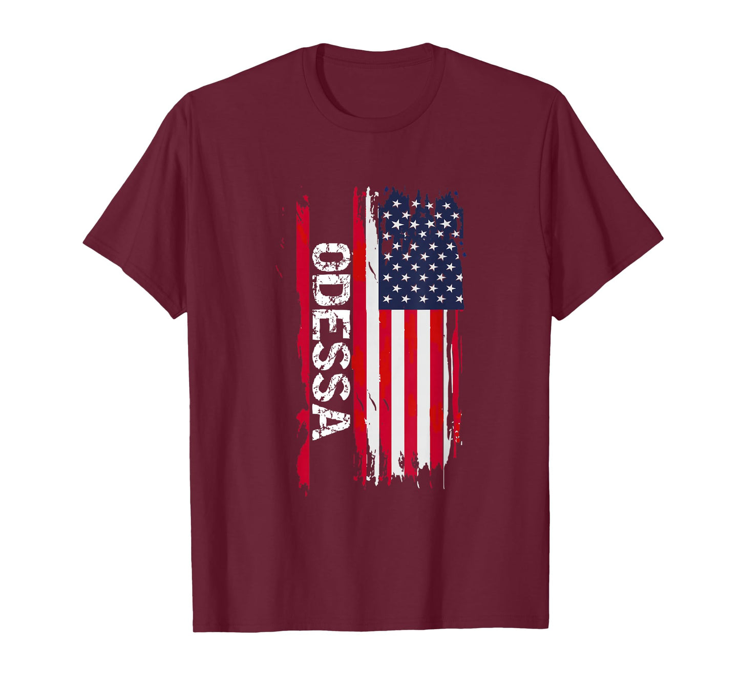 Odessa City USA Flag Black Unisex-Adults T-Shirt