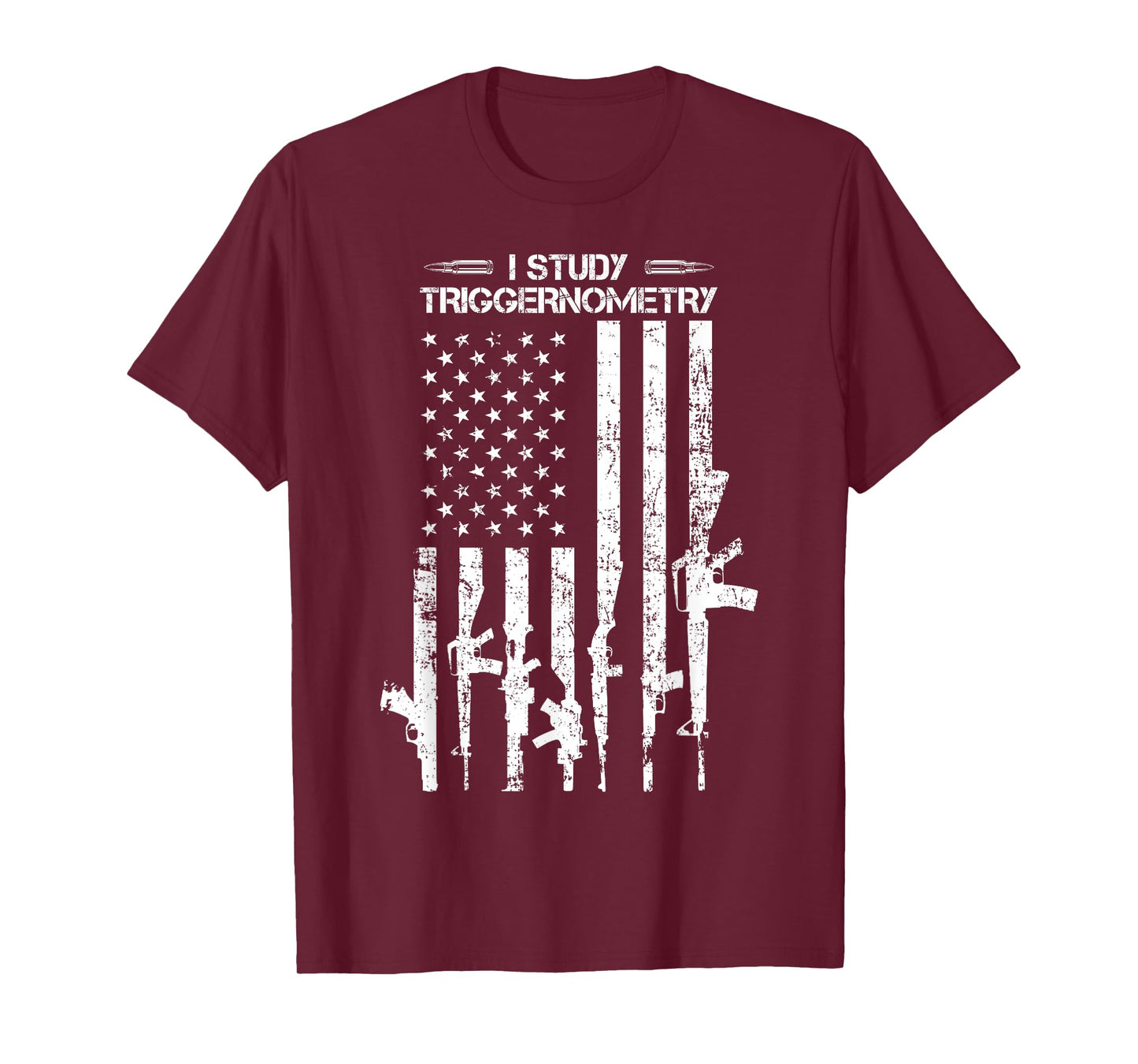 I Study Triggernometry - Funny Gun Pro Guns American Flag T-Shirt