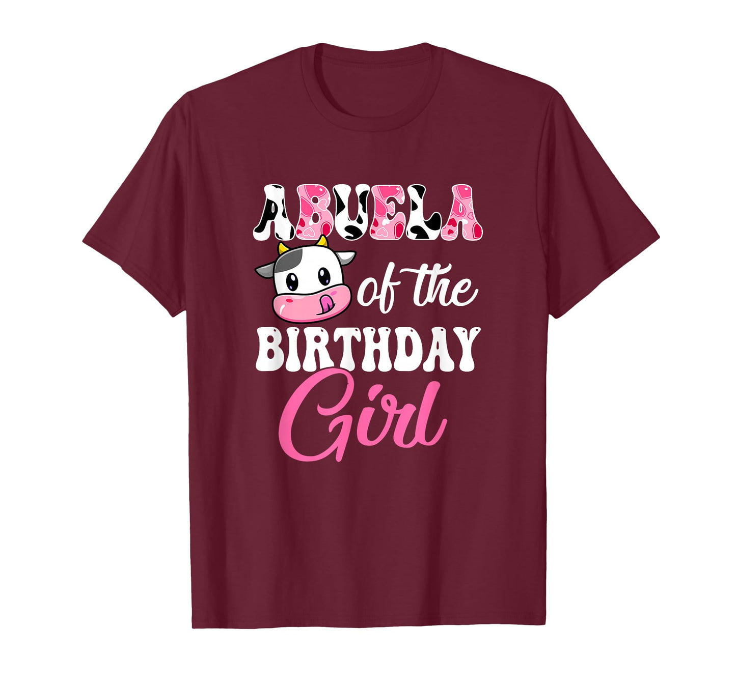 Abuela Of The Birthday Girl Farm Cow 1St Birthday Girl T-Shirt