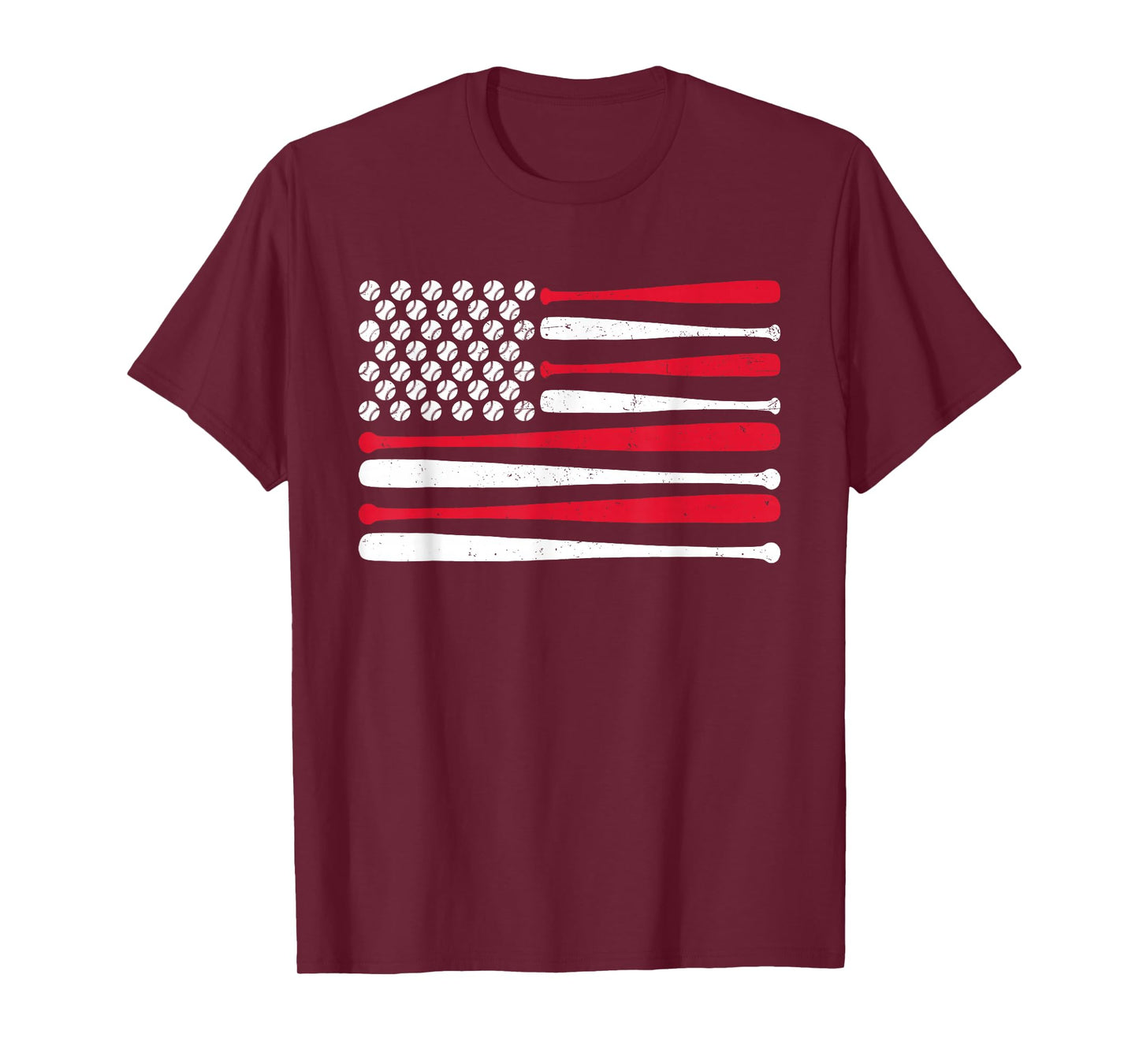 American Flag Baseball USA Vintage Baseball Sport Fan T-Shirt