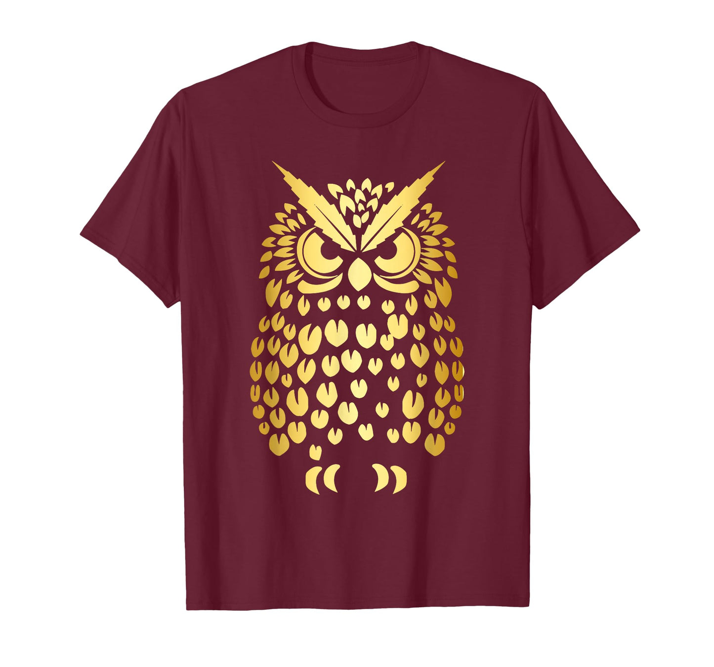 Cute Gold Owl Forest Animal Nature Art Graphic Men Women Kid T-Shirt