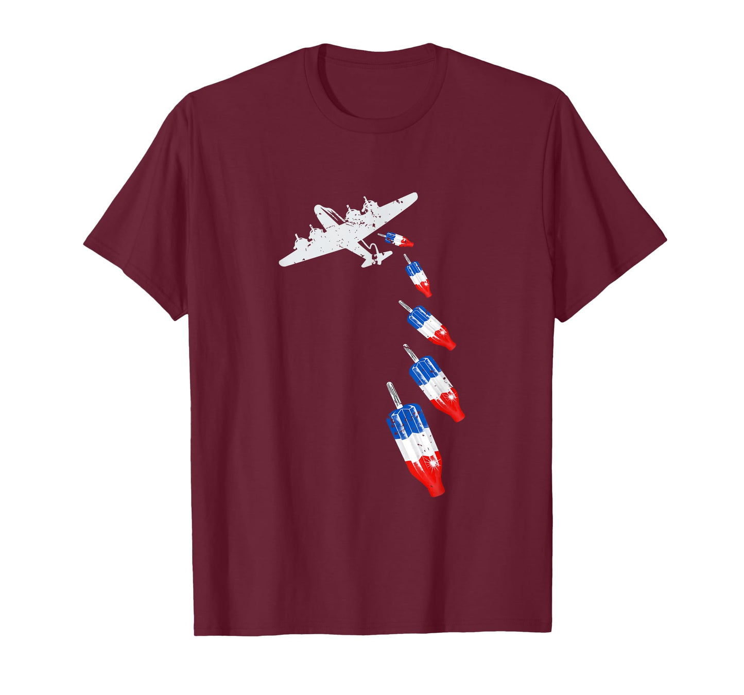 Vintage Bomb Pops Ice Cream American Flag Remembrance Day T-Shirt